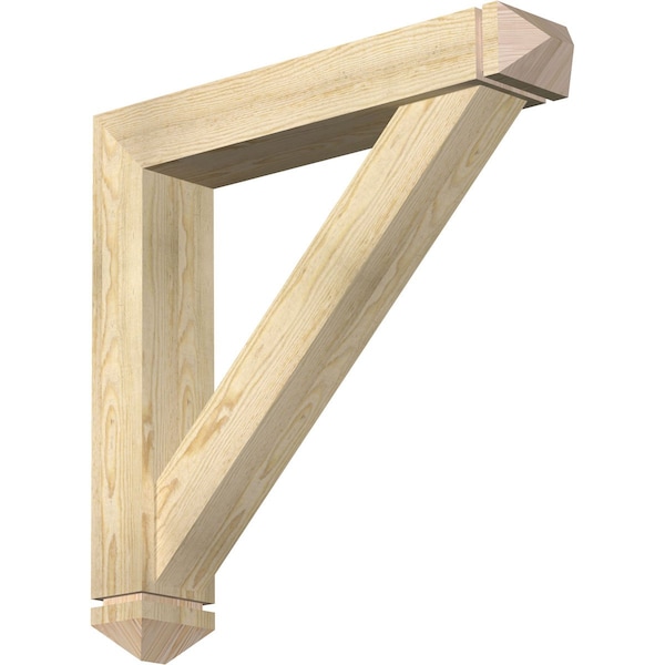 Ekena Millwork Traditional Arts and Crafts Rough Sawn Bracket w/ Offset Brace, Douglas Fir, 6"W x 32"D x 32"H BKT0604X32X32TRA03RDF - main